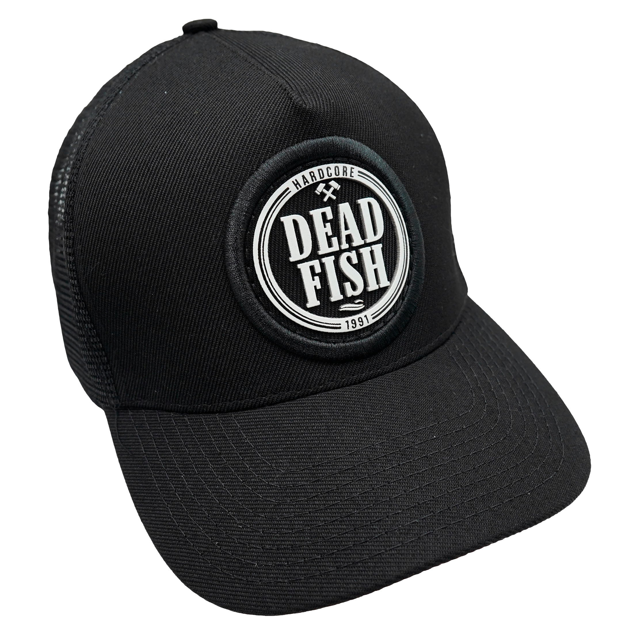 Boné Trucker Brasão Dead Fish - Preto