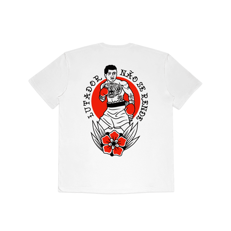 Camiseta Lutador Não Se Rende Pense - Branco
