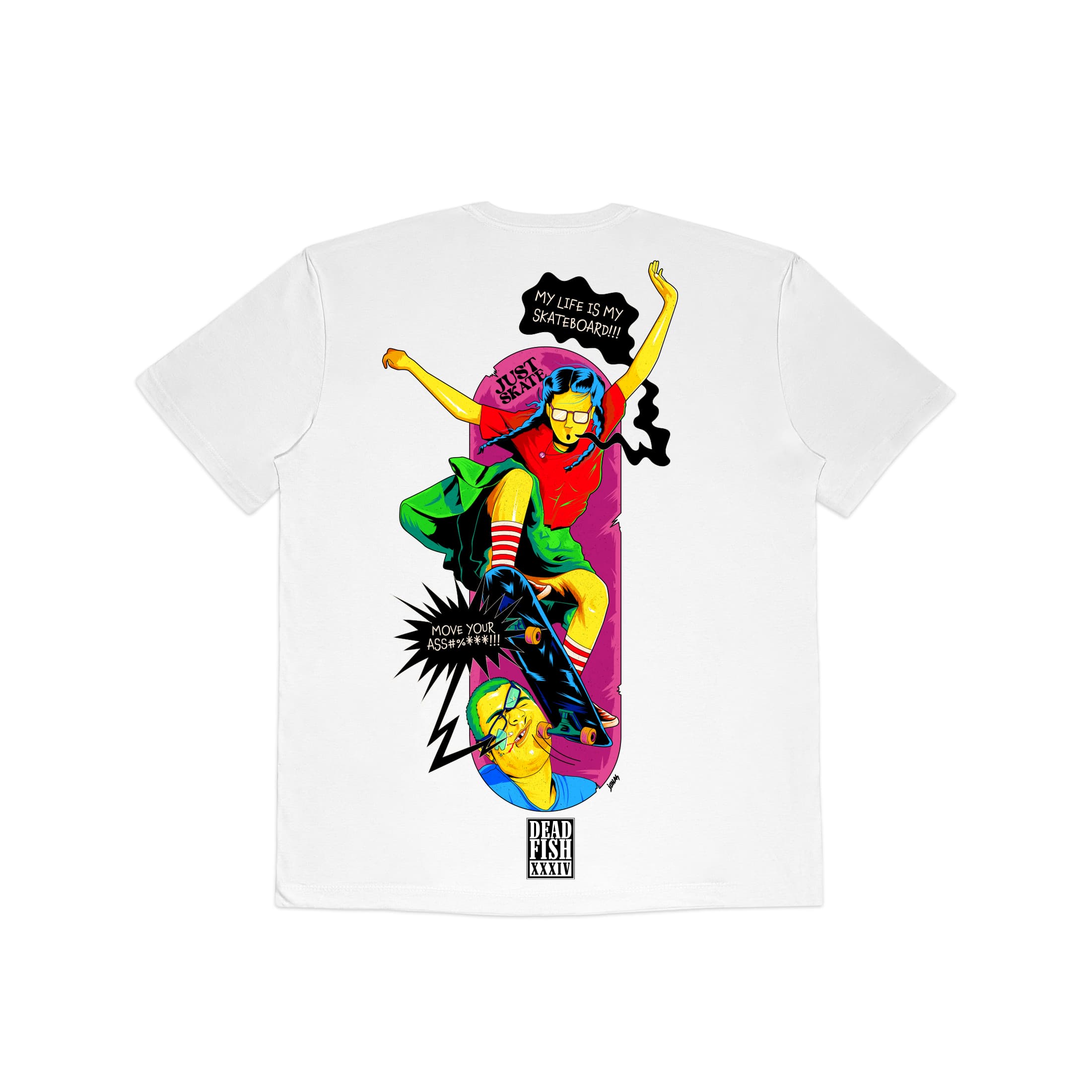 Camiseta Just Skate Dead Fish - Branco