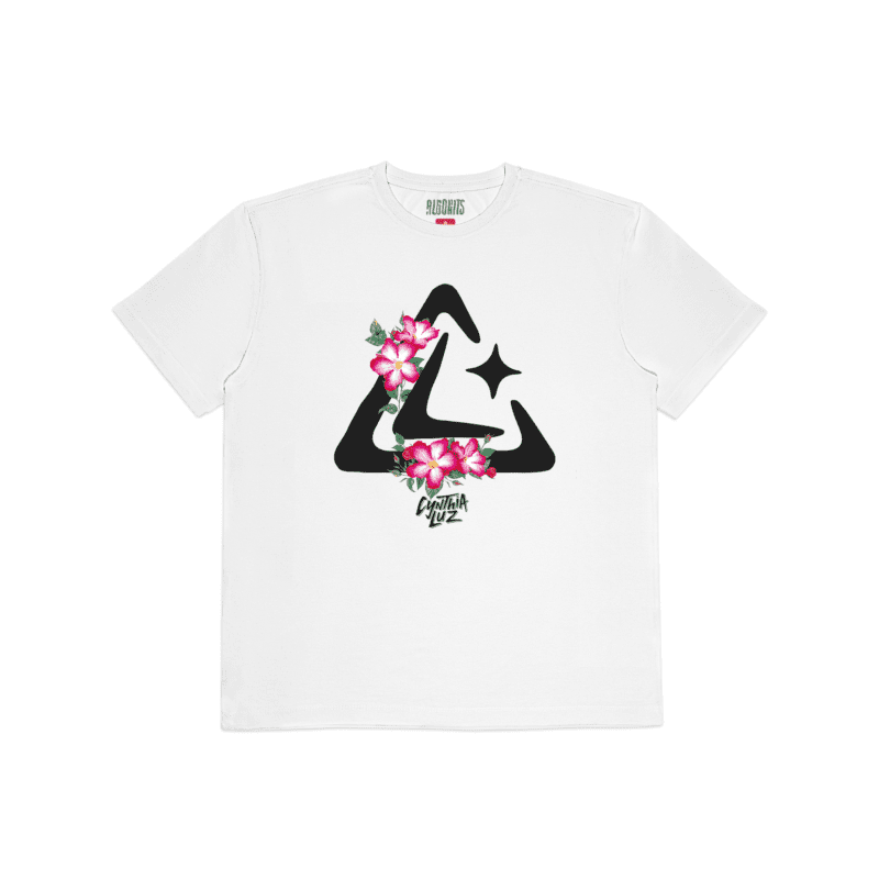 Camiseta Flores Cynthia Luz - Branco