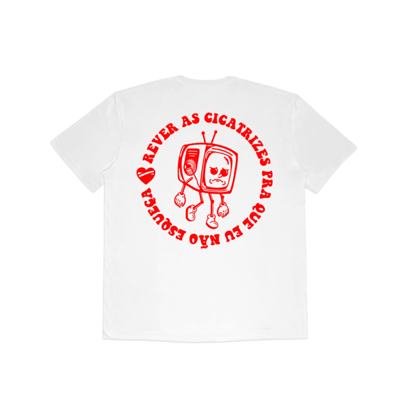 Camiseta Cicatrizes Pense - Branco