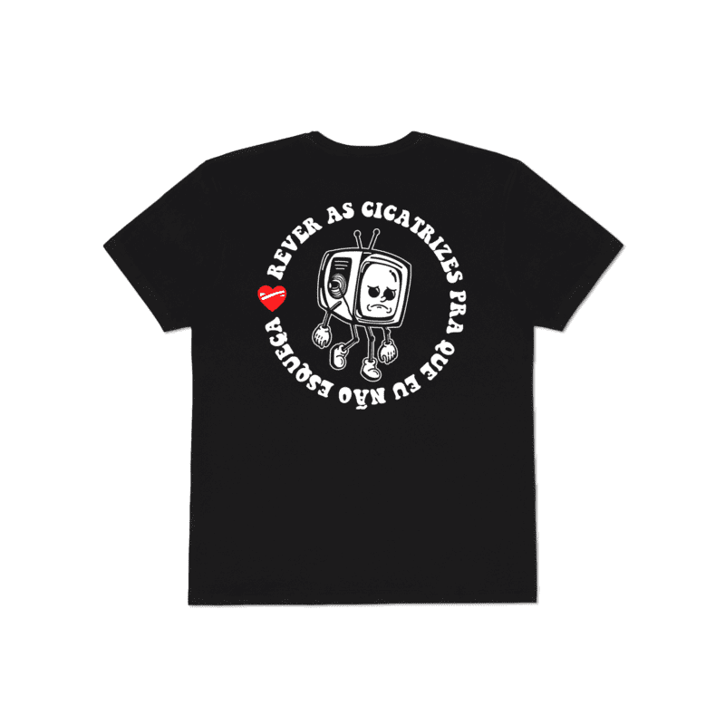 Camiseta Cicatrizes Pense - Preto