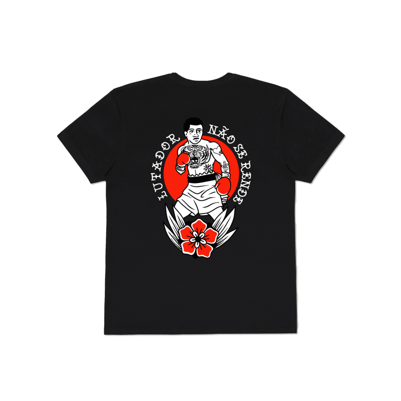Camiseta Lutador Não Se Rende Pense - Preto