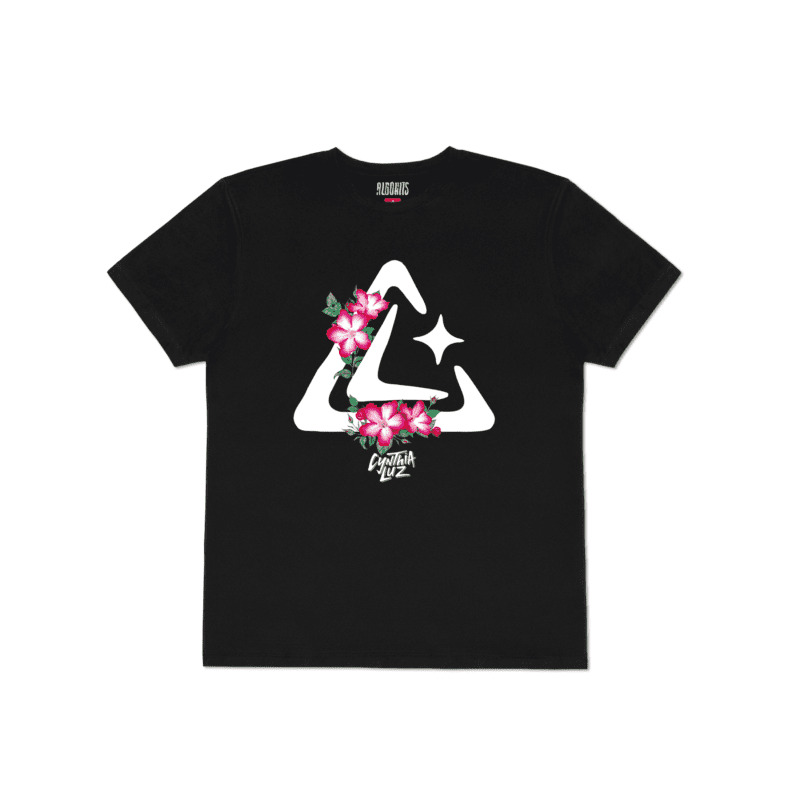 Camiseta Flores Cynthia Luz - Preto