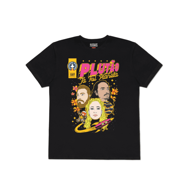 Camiseta Álbum Plutão Já Foi Planeta - Preto