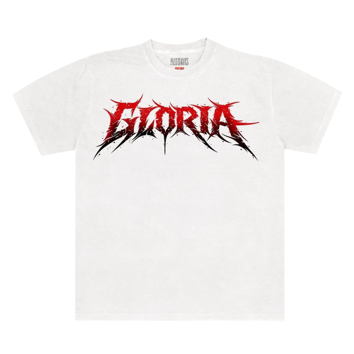 Camiseta Logo Degradê Vermelho Gloria - Branco