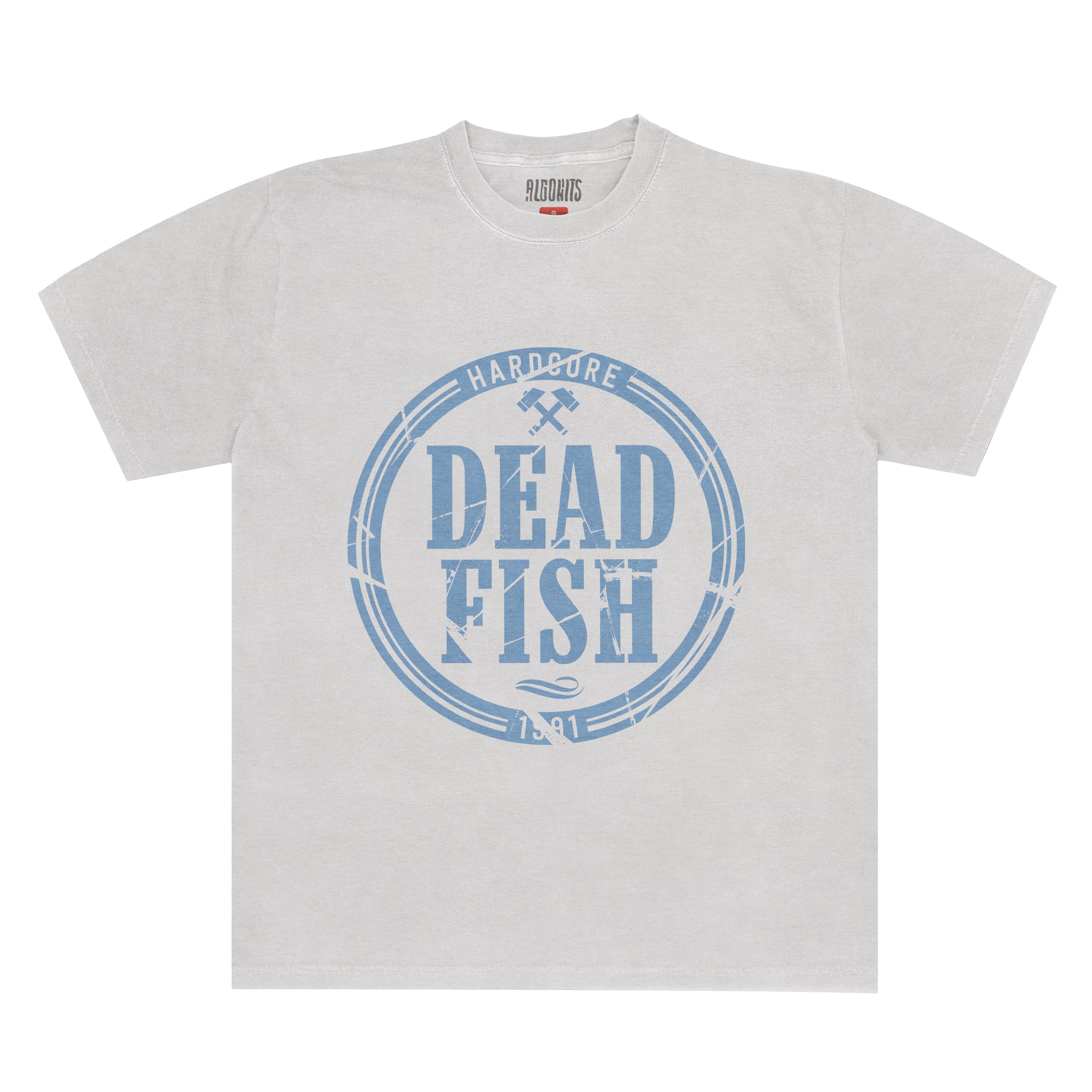 Camiseta Brasão Azul Dead Fish - Branca