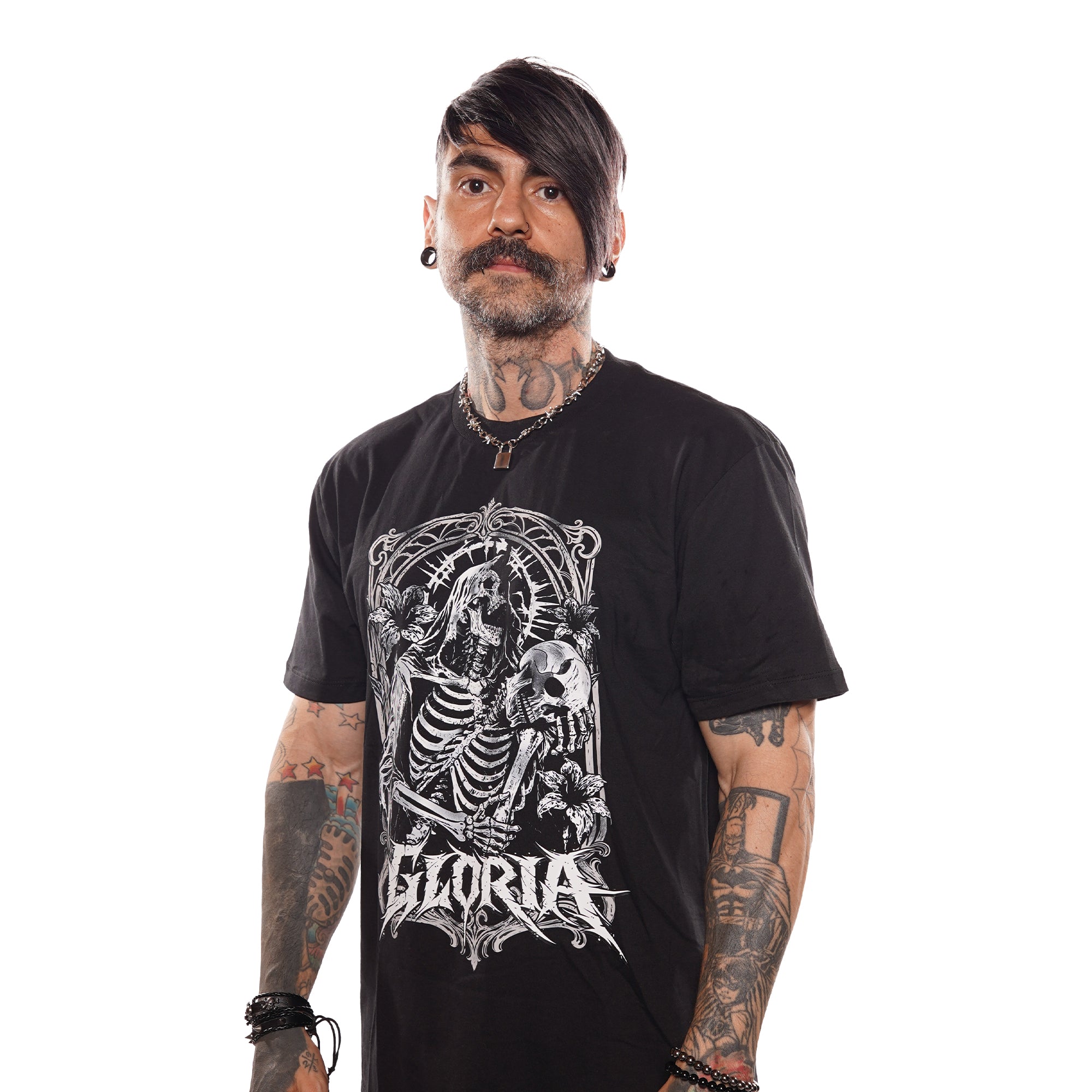 Camiseta Caveira Gloria - Preto