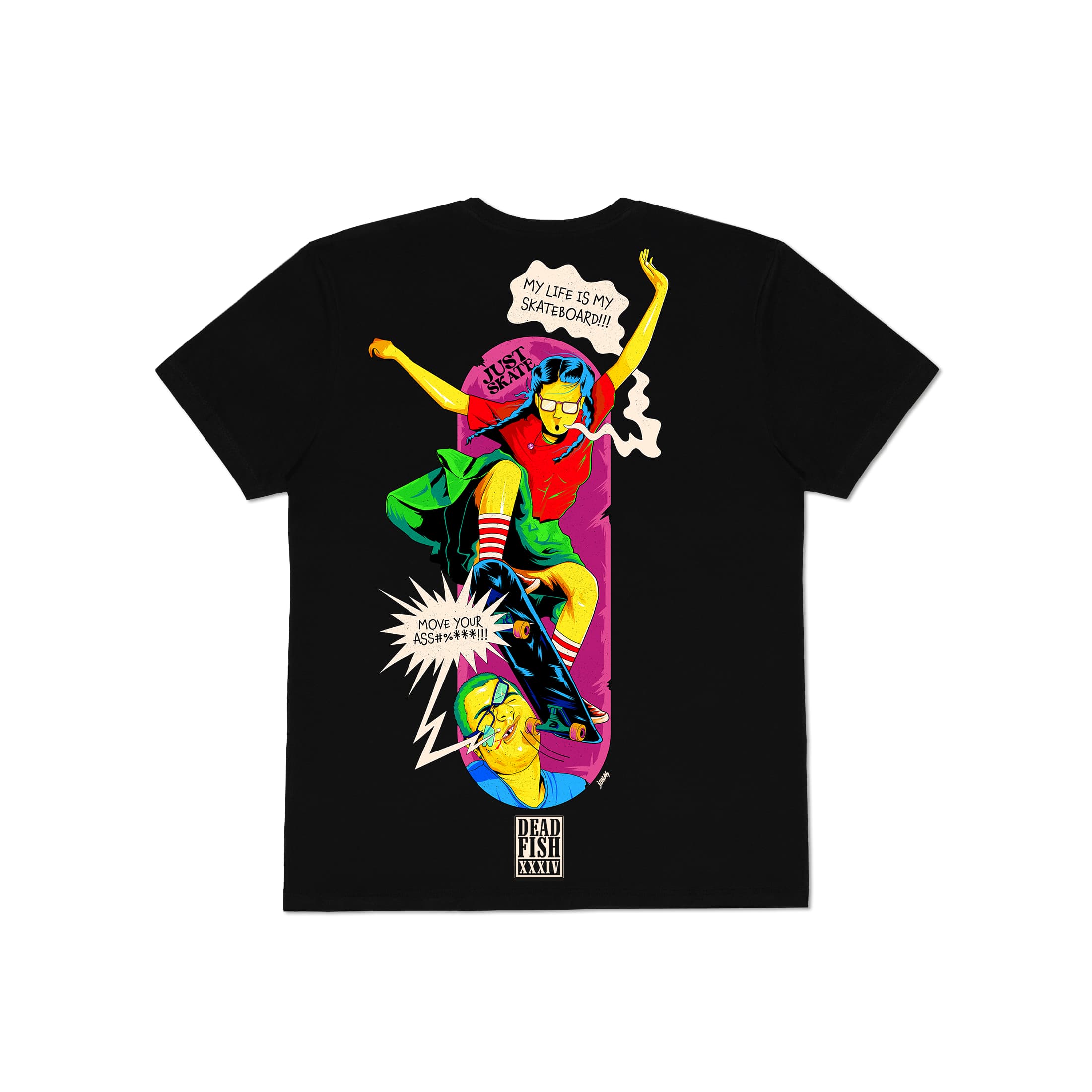 Camiseta Just Skate Dead Fish - Preto
