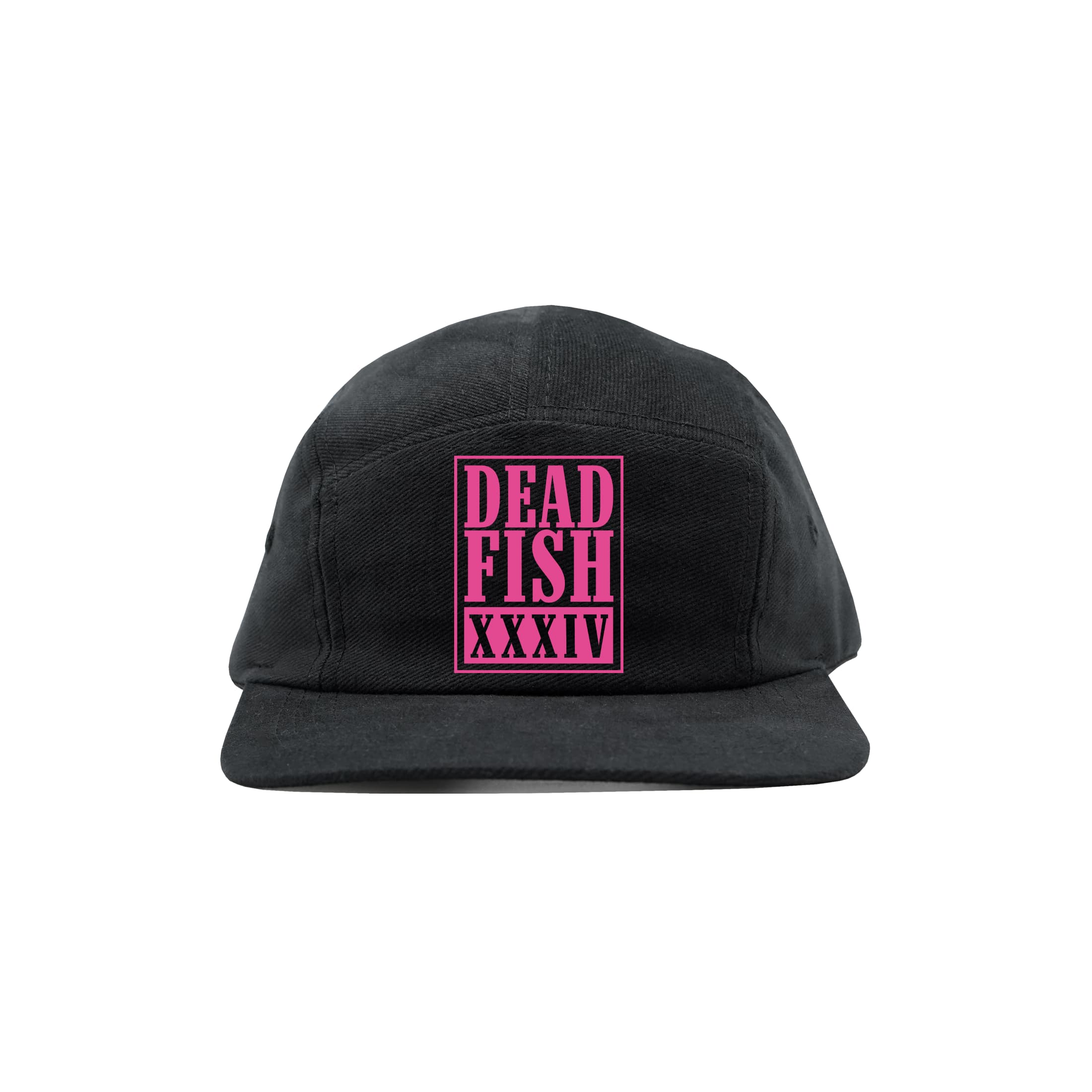 Boné 5 Panel Logo (34 anos) Dead Fish - Preto