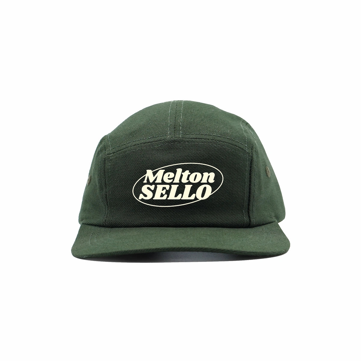 Boné 5 Panel Melton Sello Logo Branca - Verde