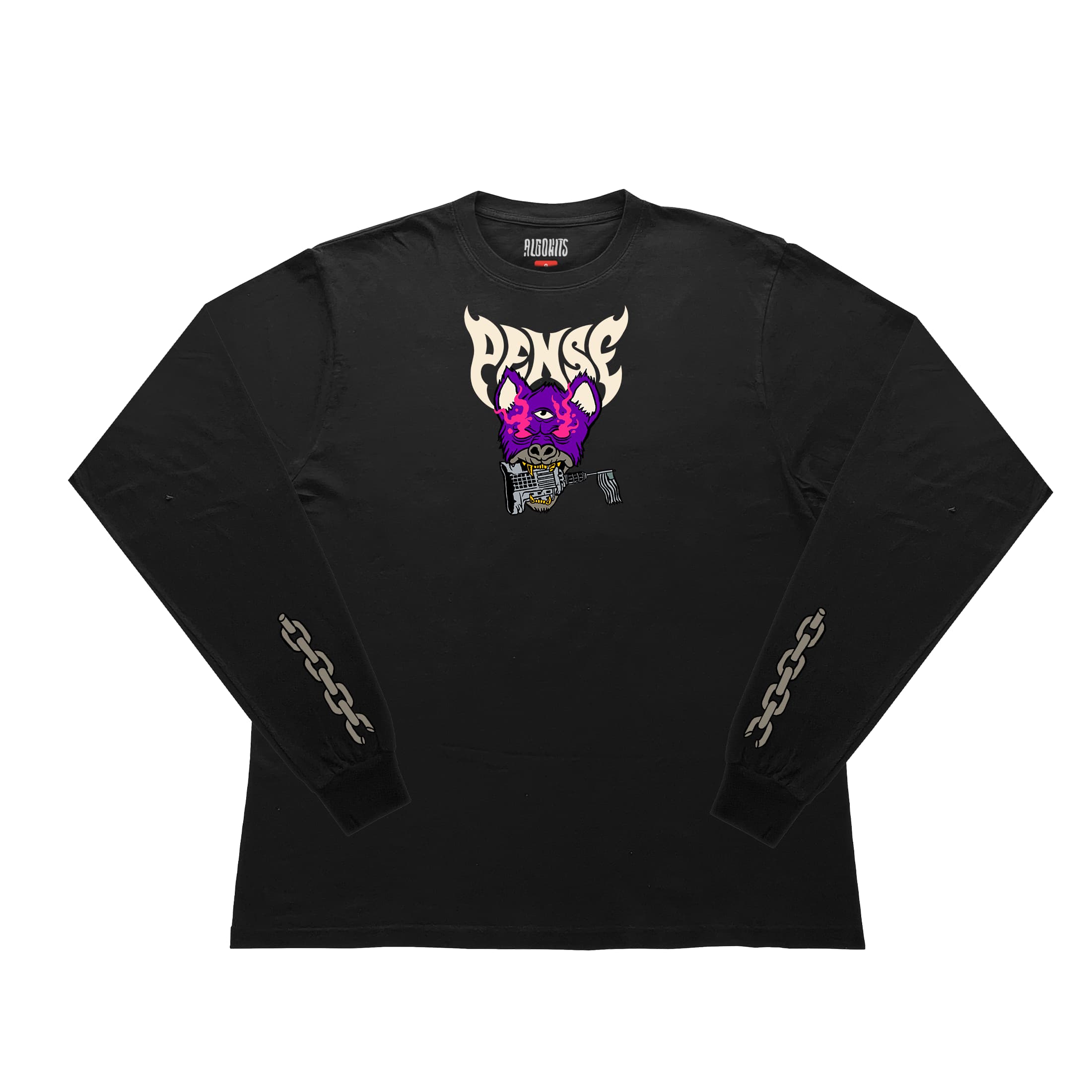 Camiseta Manga Longa Não Vou Recuar Pra Ninguém Pense - Preto