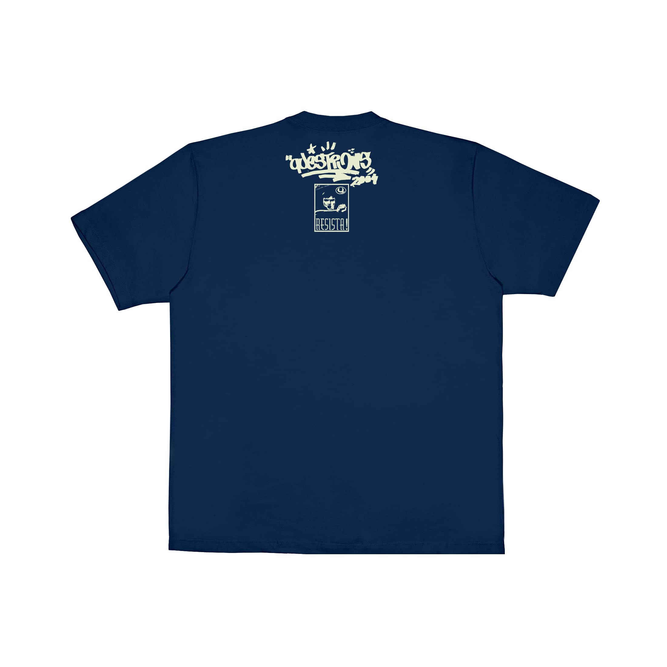 Camiseta Tablóide Questions - Azul