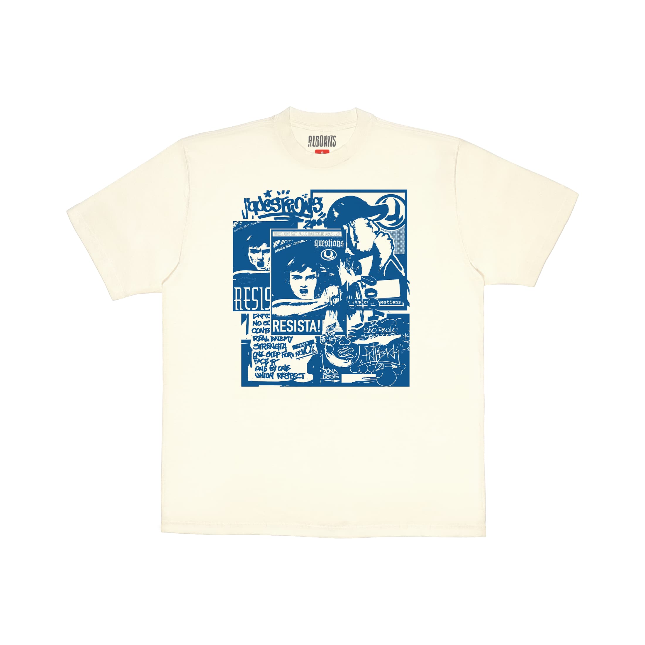 Camiseta Tablóide Questions - Off White