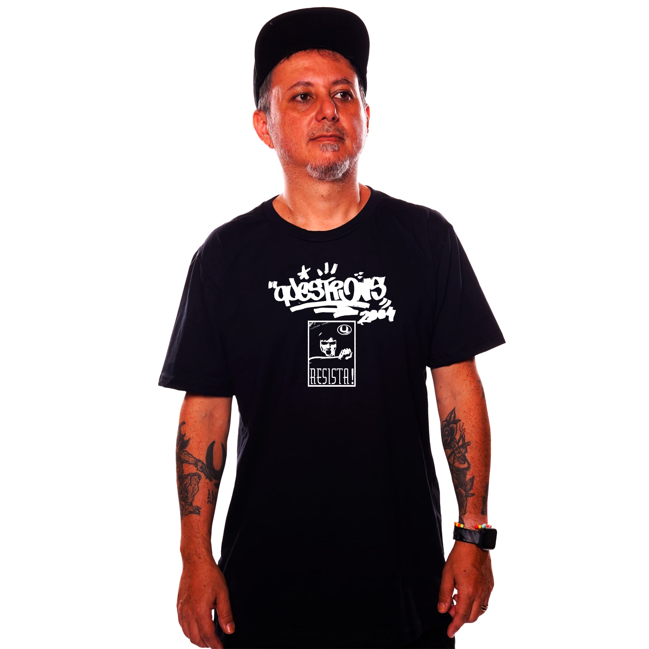 Camiseta Tablóide Questions - Preto