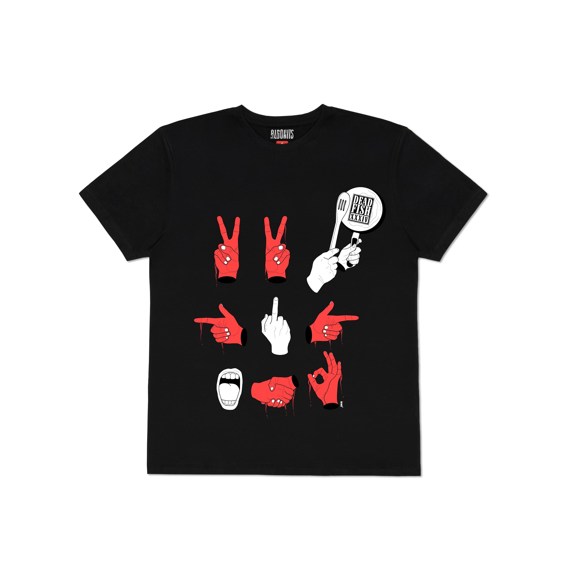 Camiseta Sangue nas Mãos Dead Fish - Preto