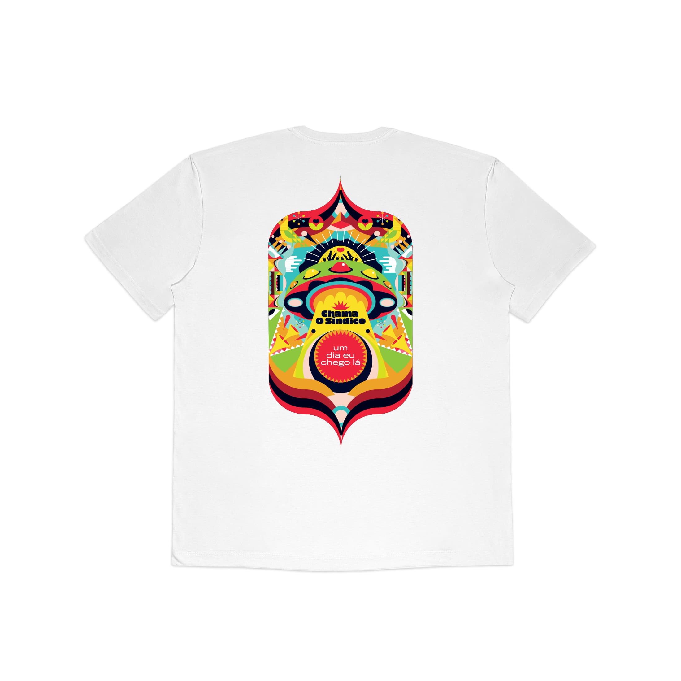 Camiseta Sol, um dia eu chego lá Chama o Síndico - Branco