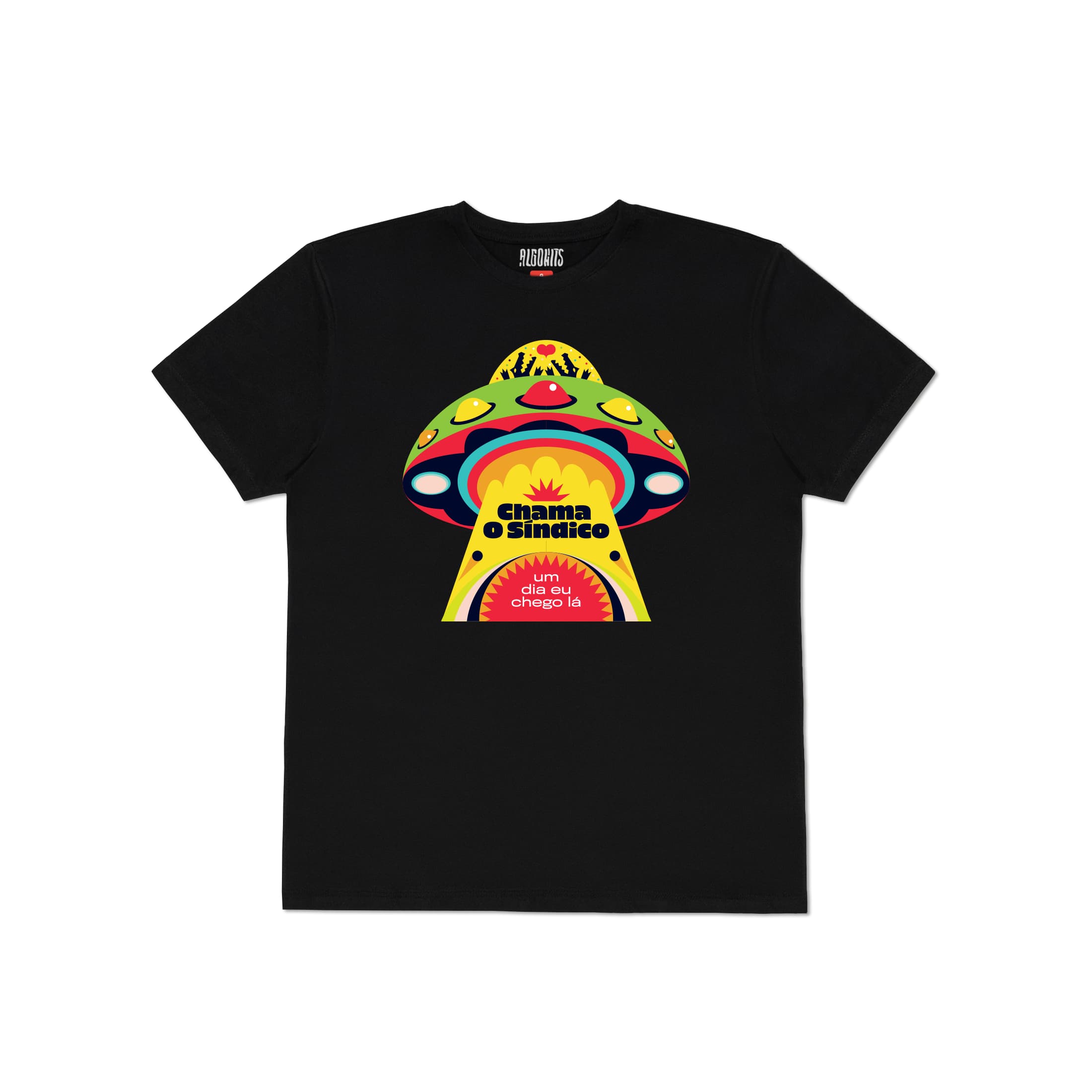 Camiseta Um dia chego lá Chama o Síndico - Preto