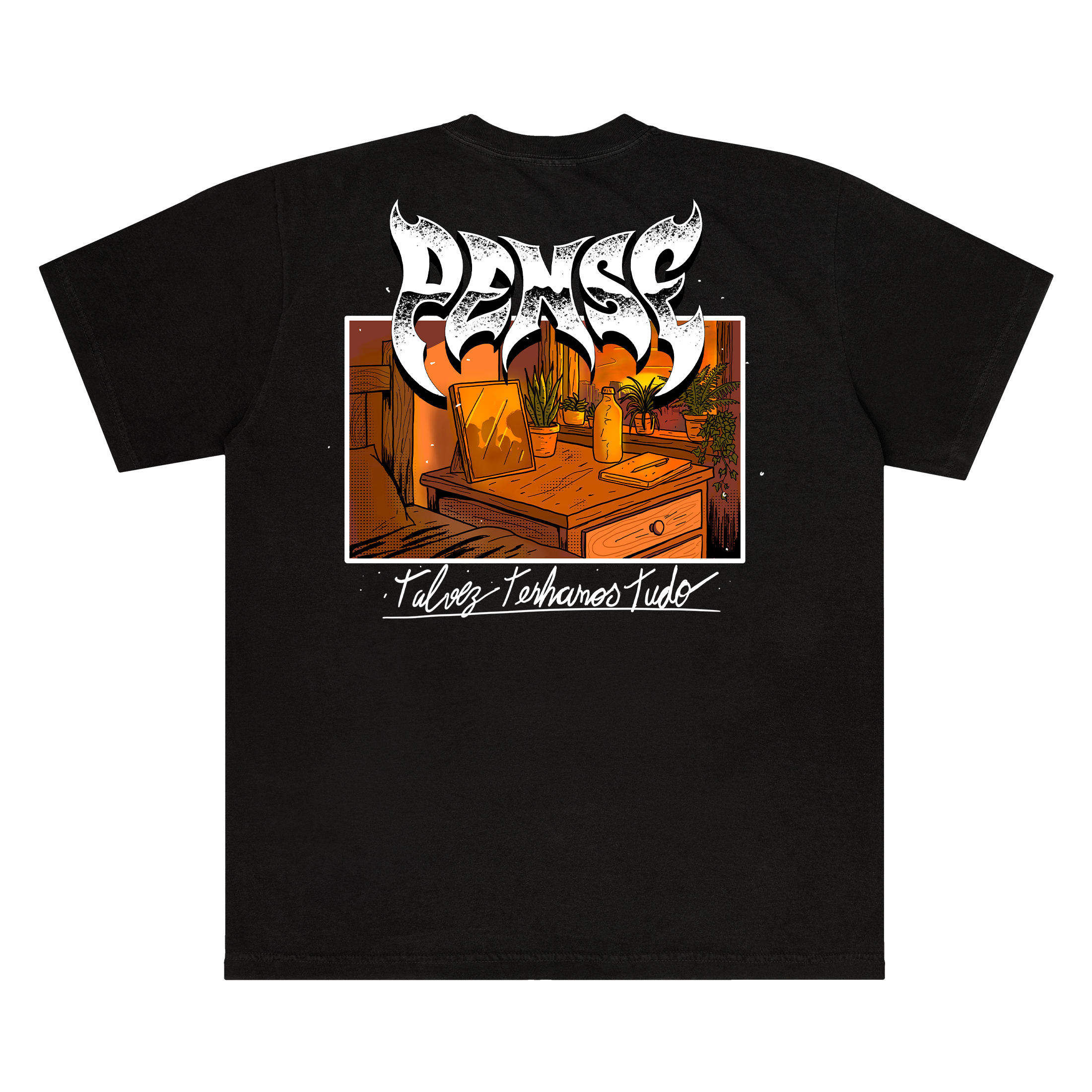 Camiseta Lembranças Pense - Preto